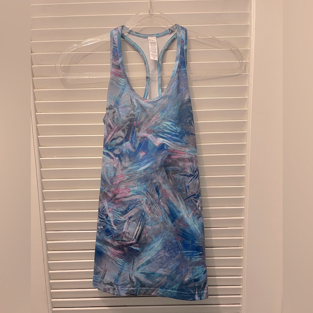 Ivivva by Lululemon Blue/Purple Watercolor Athletic Tank Top Girls Size 14